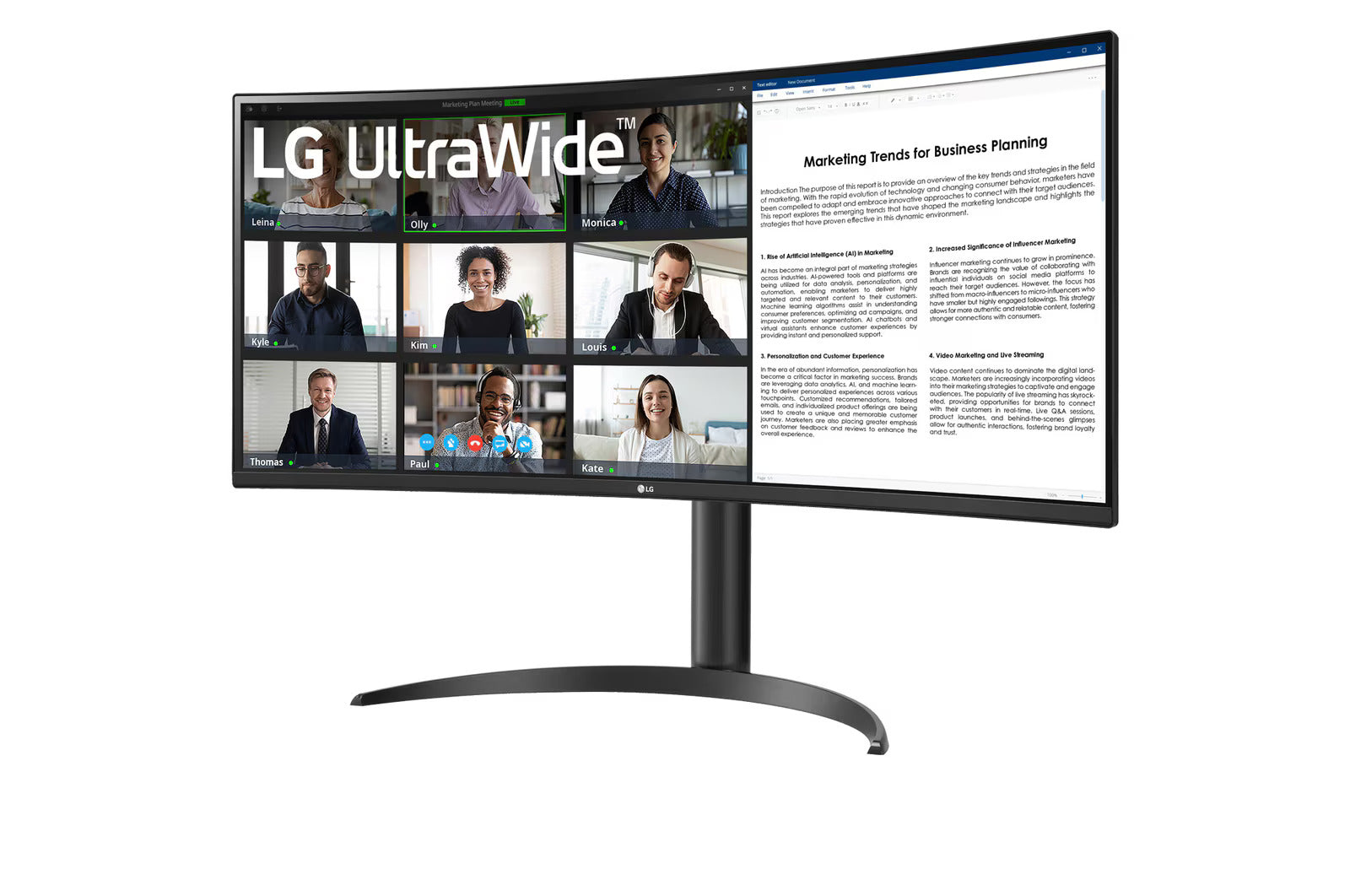 LG 34WR55QK-B 34" UltraWide QHD Curved monitor with USB Type-C